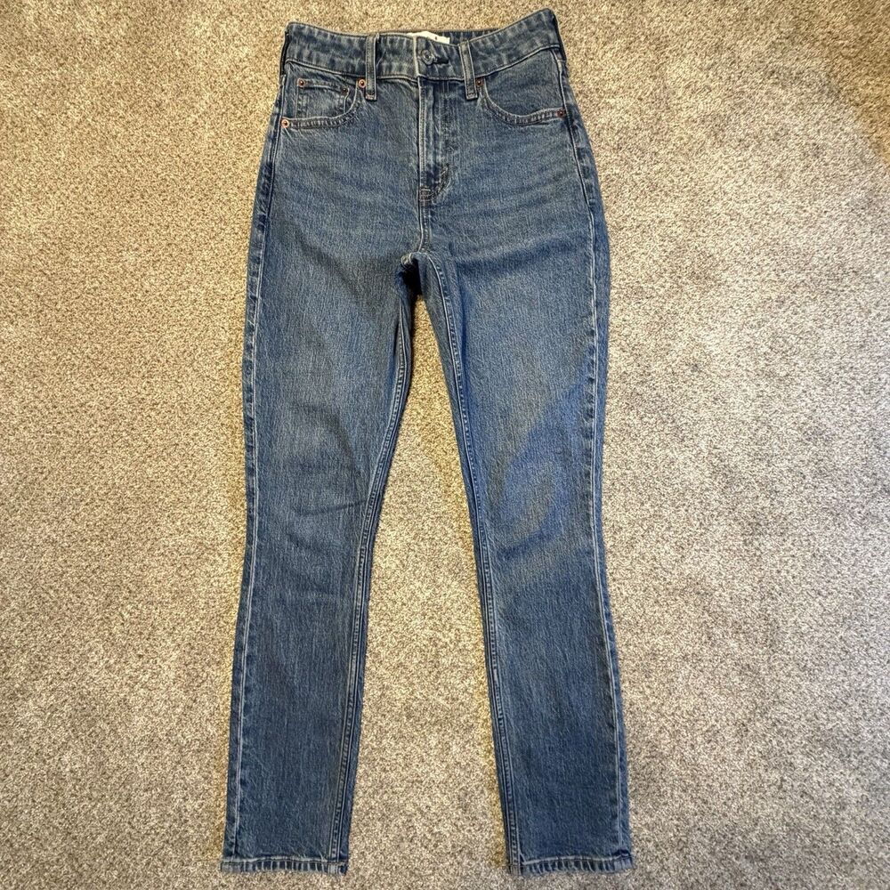 Abercrombie & Fitch Curve Love High Rise Jeans Size 24 Blue Denim
